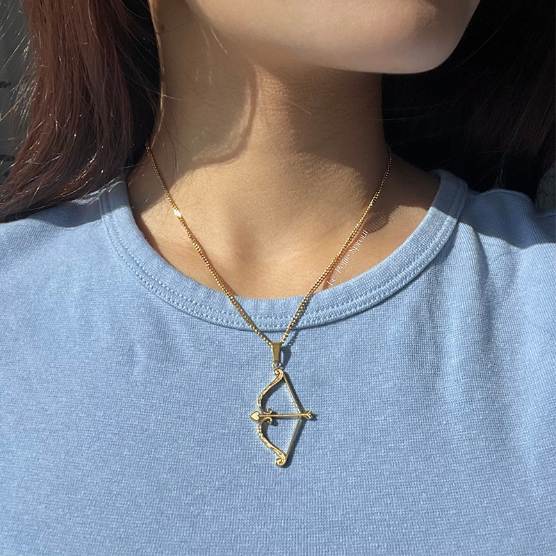 Engraved Archer's Love Double-Sided Necklace