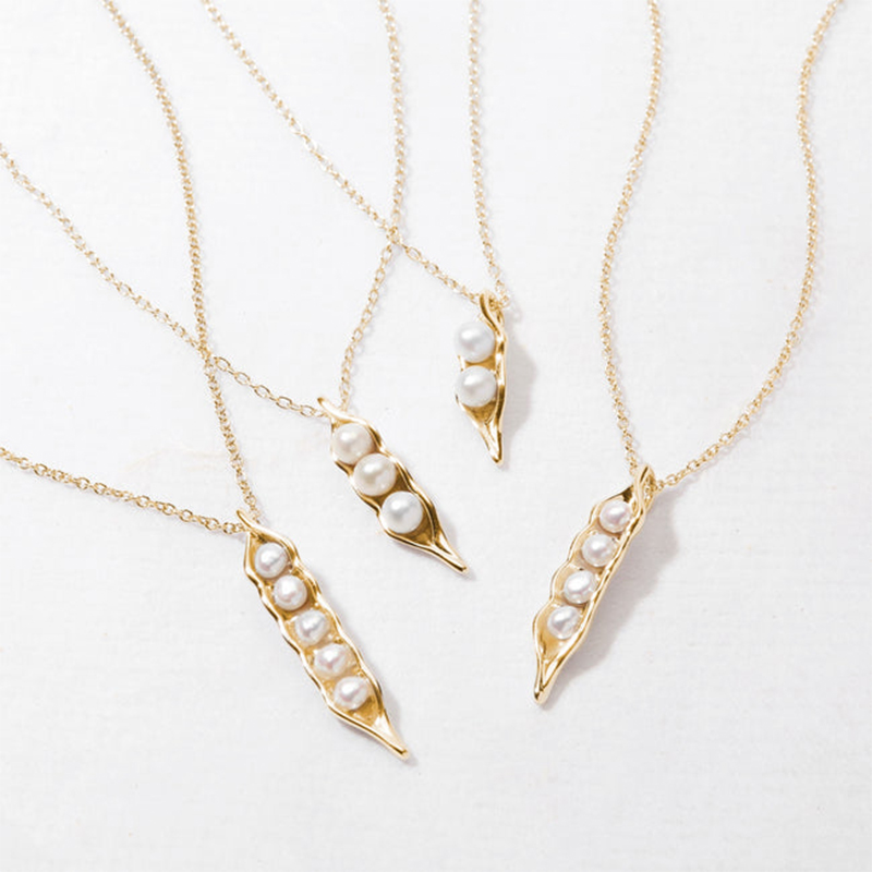 Personalized Pearl Pea Pods Necklace