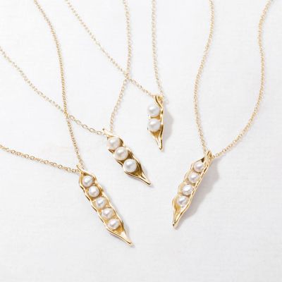Personalized Pearl Pea Pods Necklace