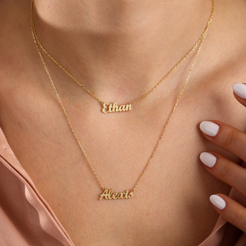 Double Layer Name Necklace