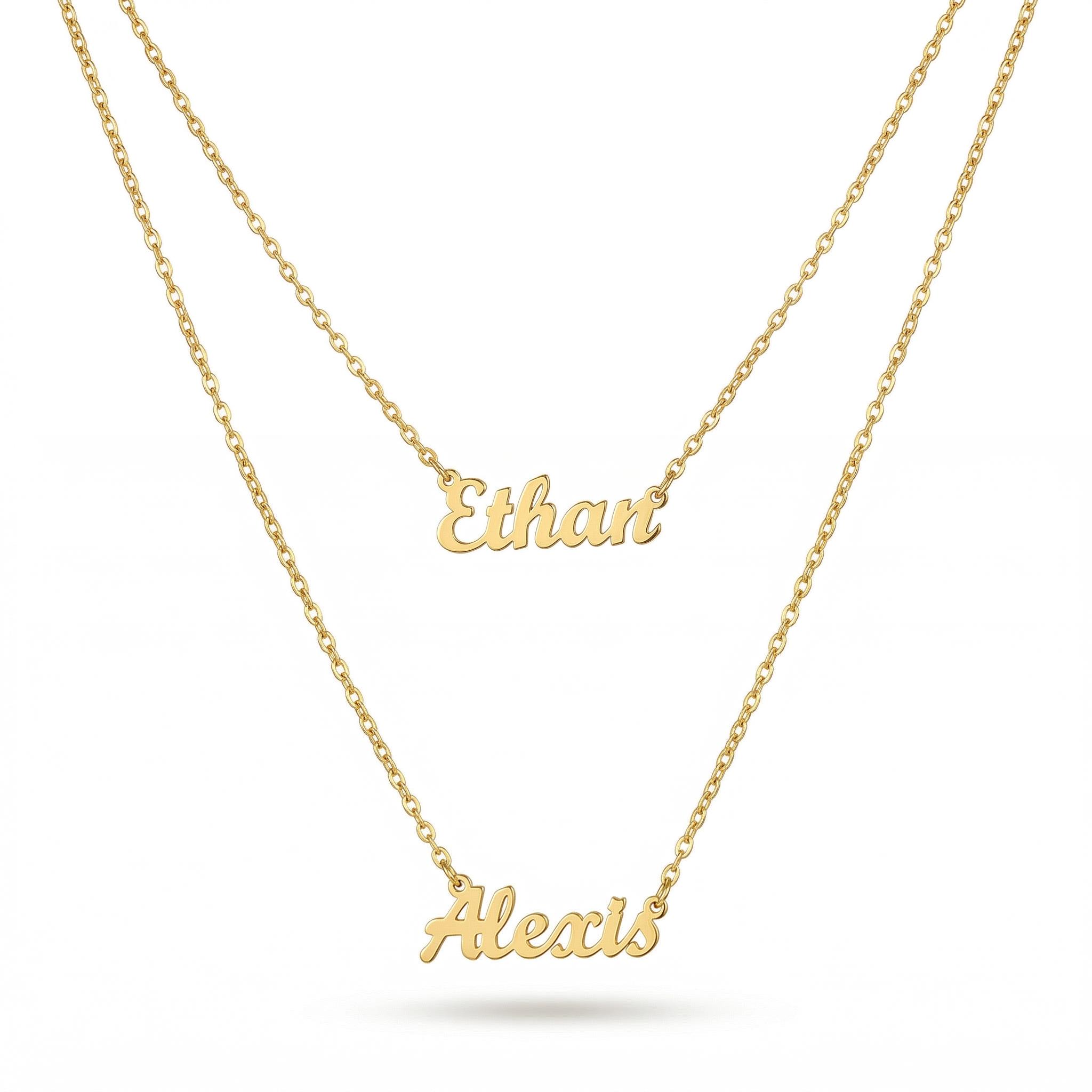 Double Layer Name Necklace