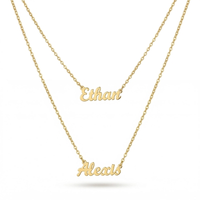 Double Layer Name Necklace