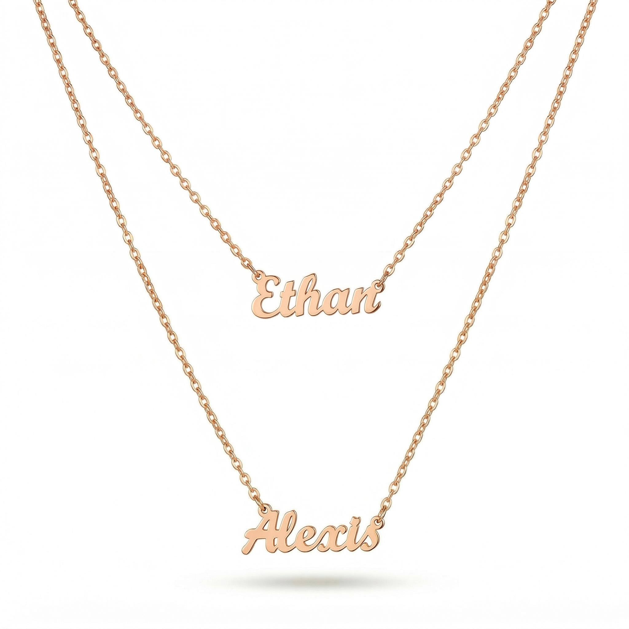 Double Layer Name Necklace