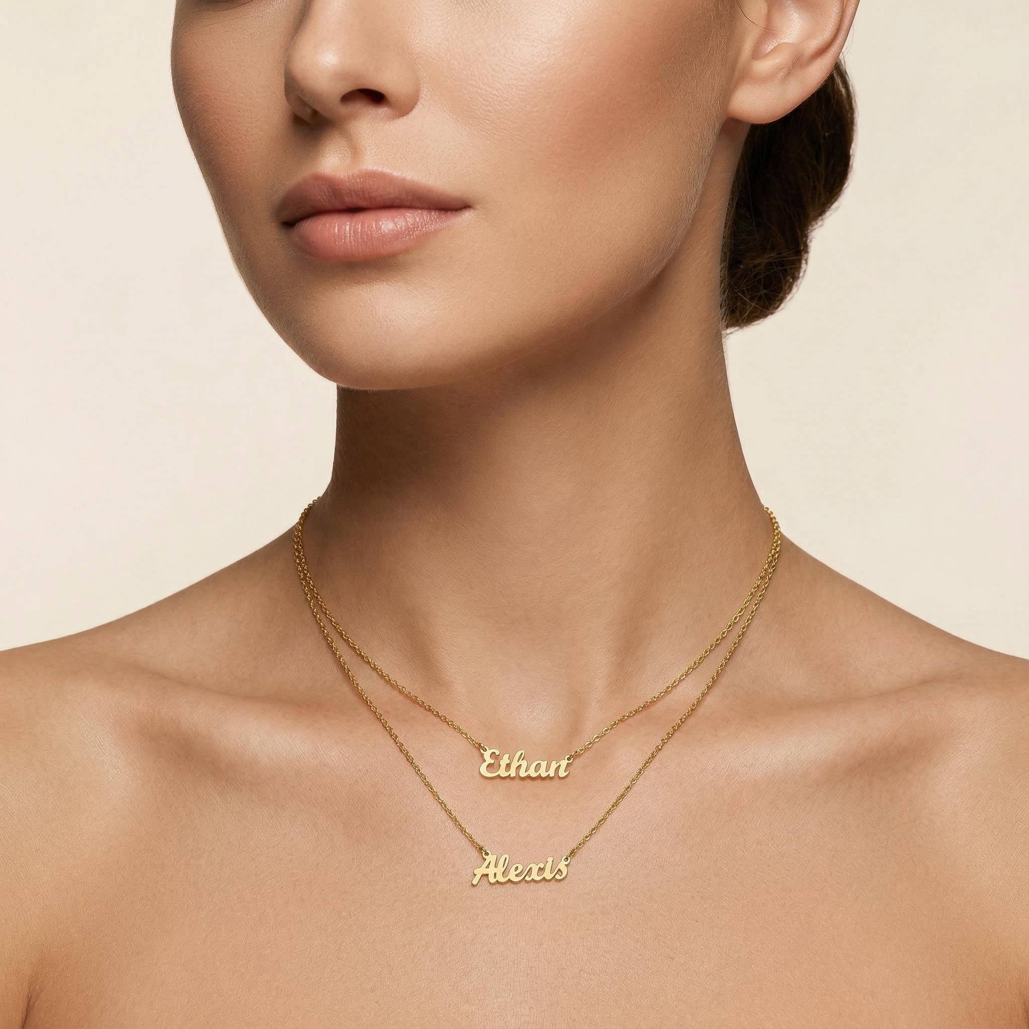 Double Layer Name Necklace