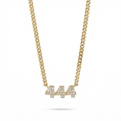Diamond Angel Number Nameplate Necklace