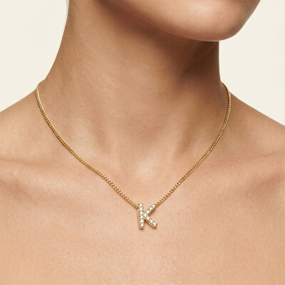 Diamond Alphabet Necklace
