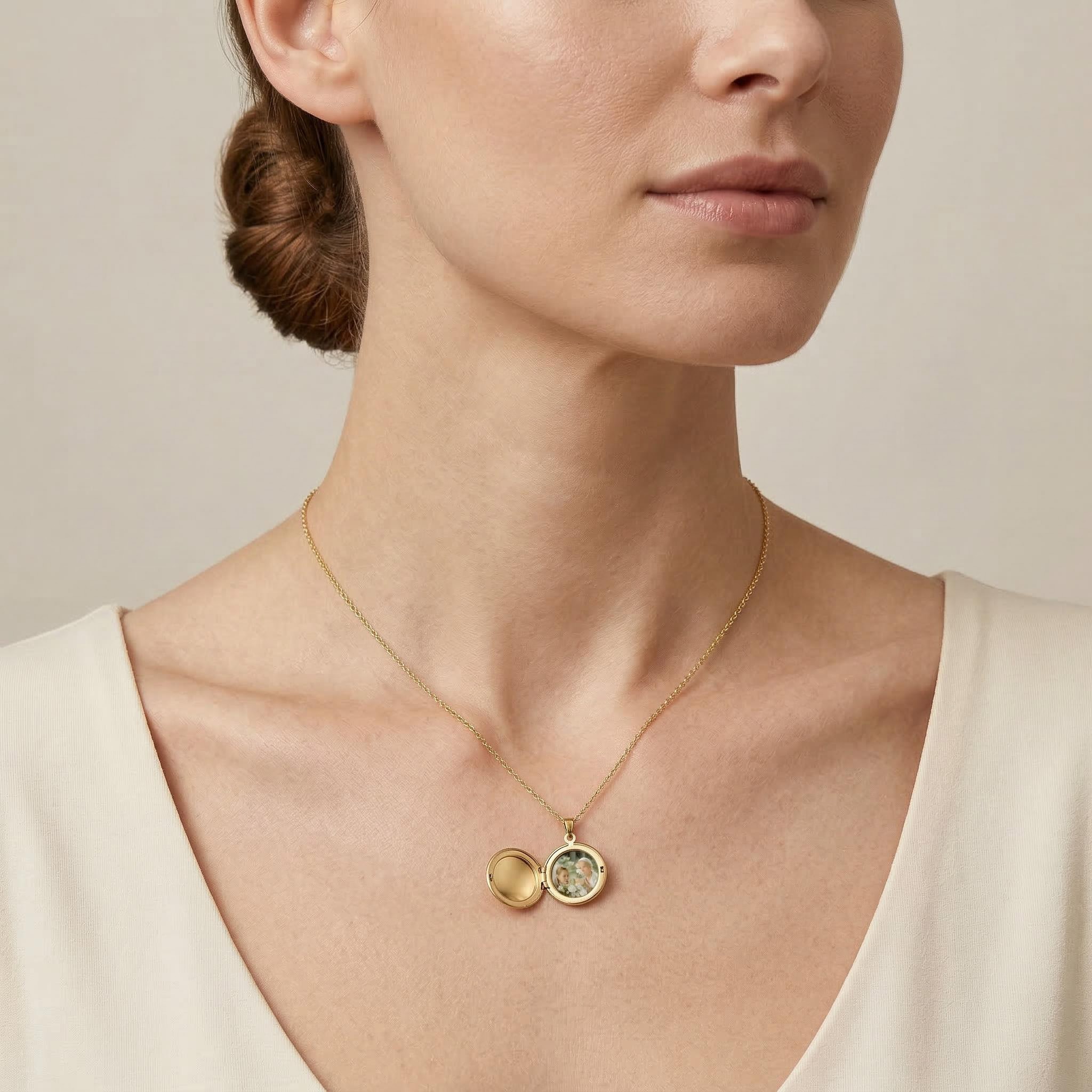 Engraved Birth Flower Locket Pendant