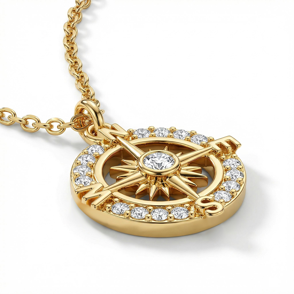 Diamond Compass Necklace