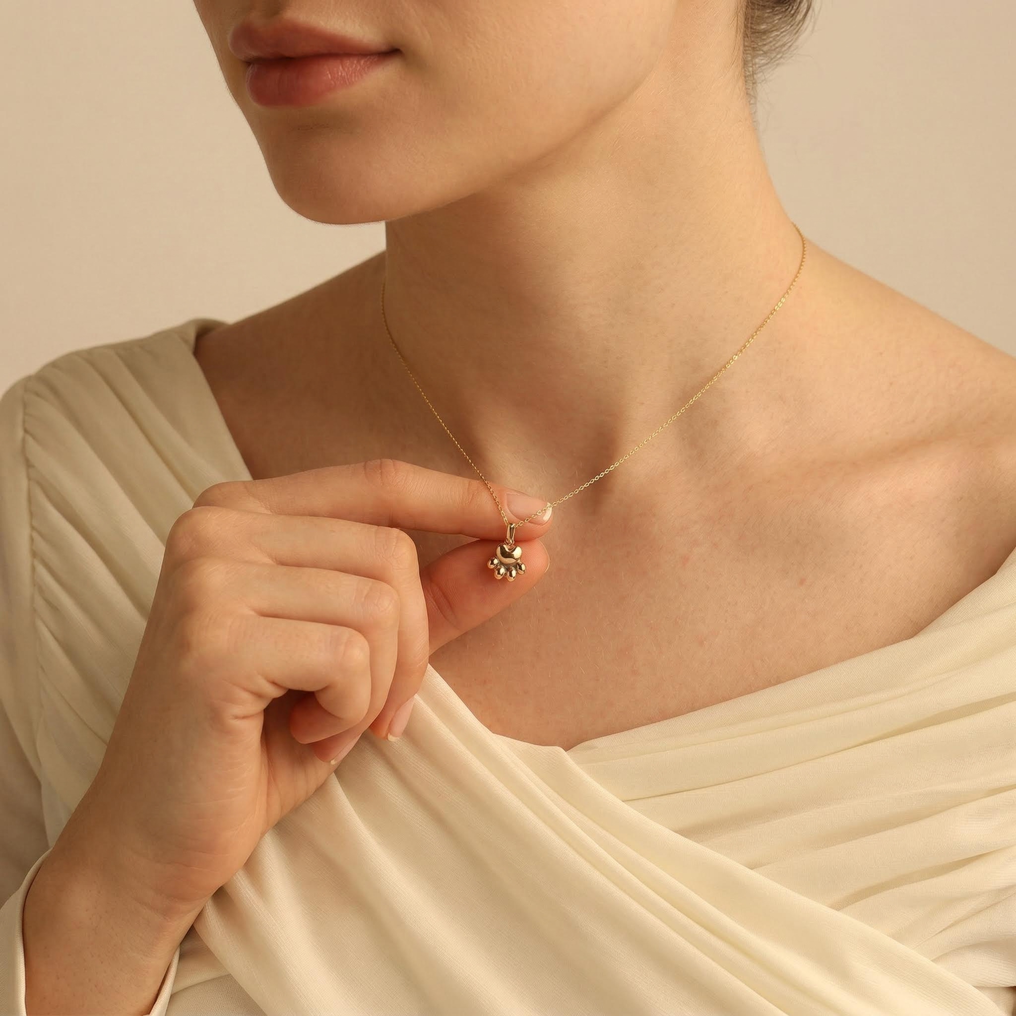 Engraved Paw Print Necklace