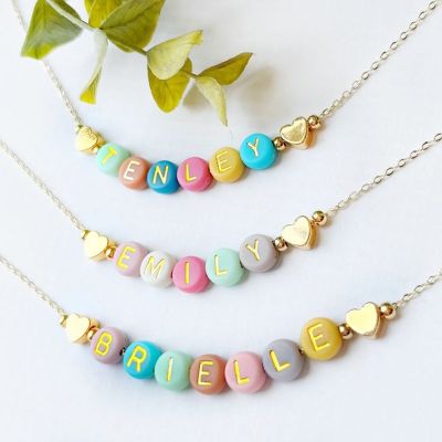 Colorful Beads Name Necklace
