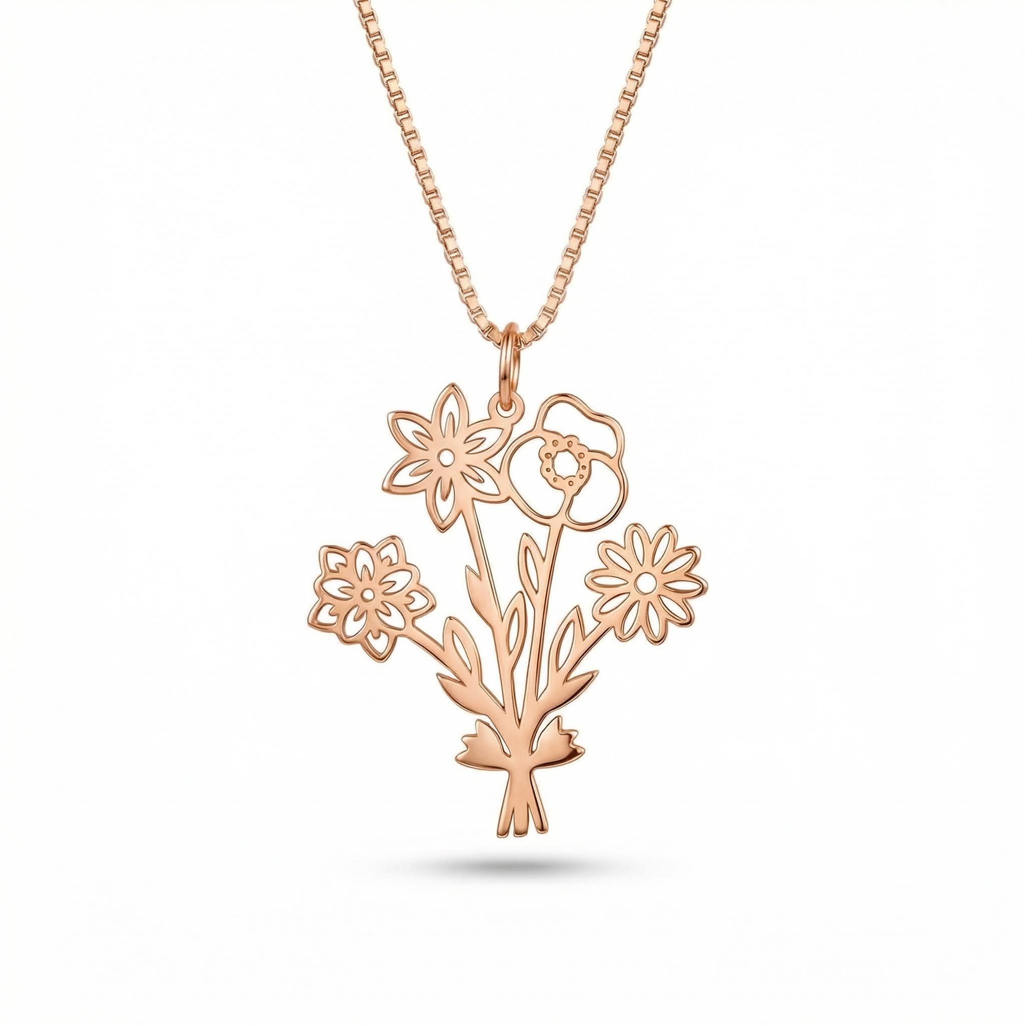 Birth Flower Bouquet Necklace