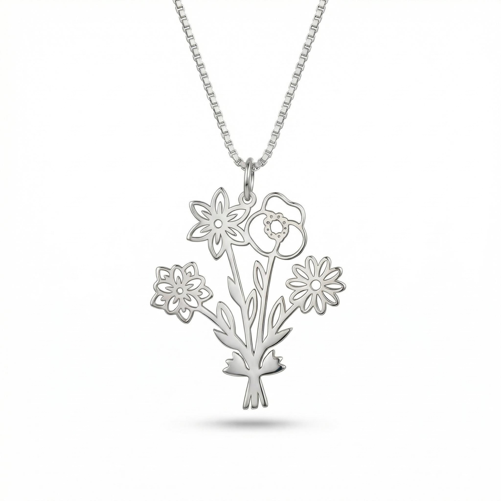 Birth Flower Bouquet Necklace