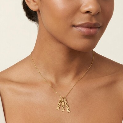 Multiple Vertical Name Necklace