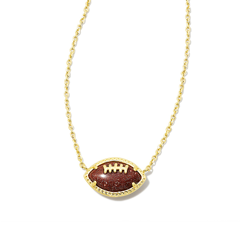 Rugby Football Pendant Necklace
