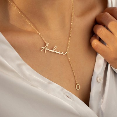 Initial Charm Name Necklace