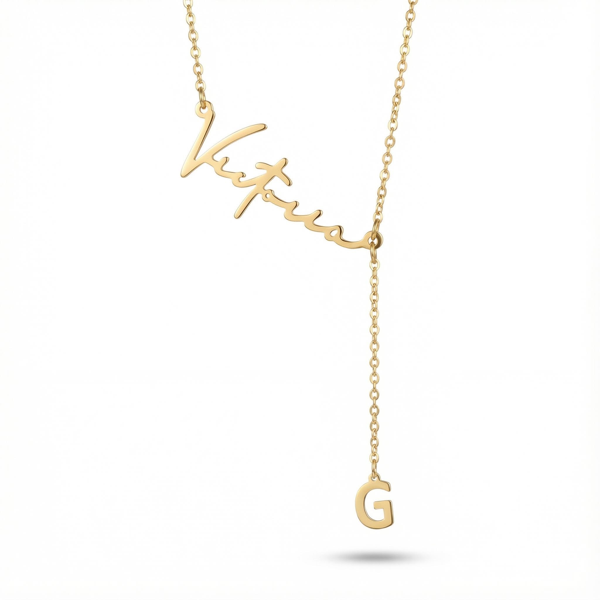 Initial Charm Name Necklace