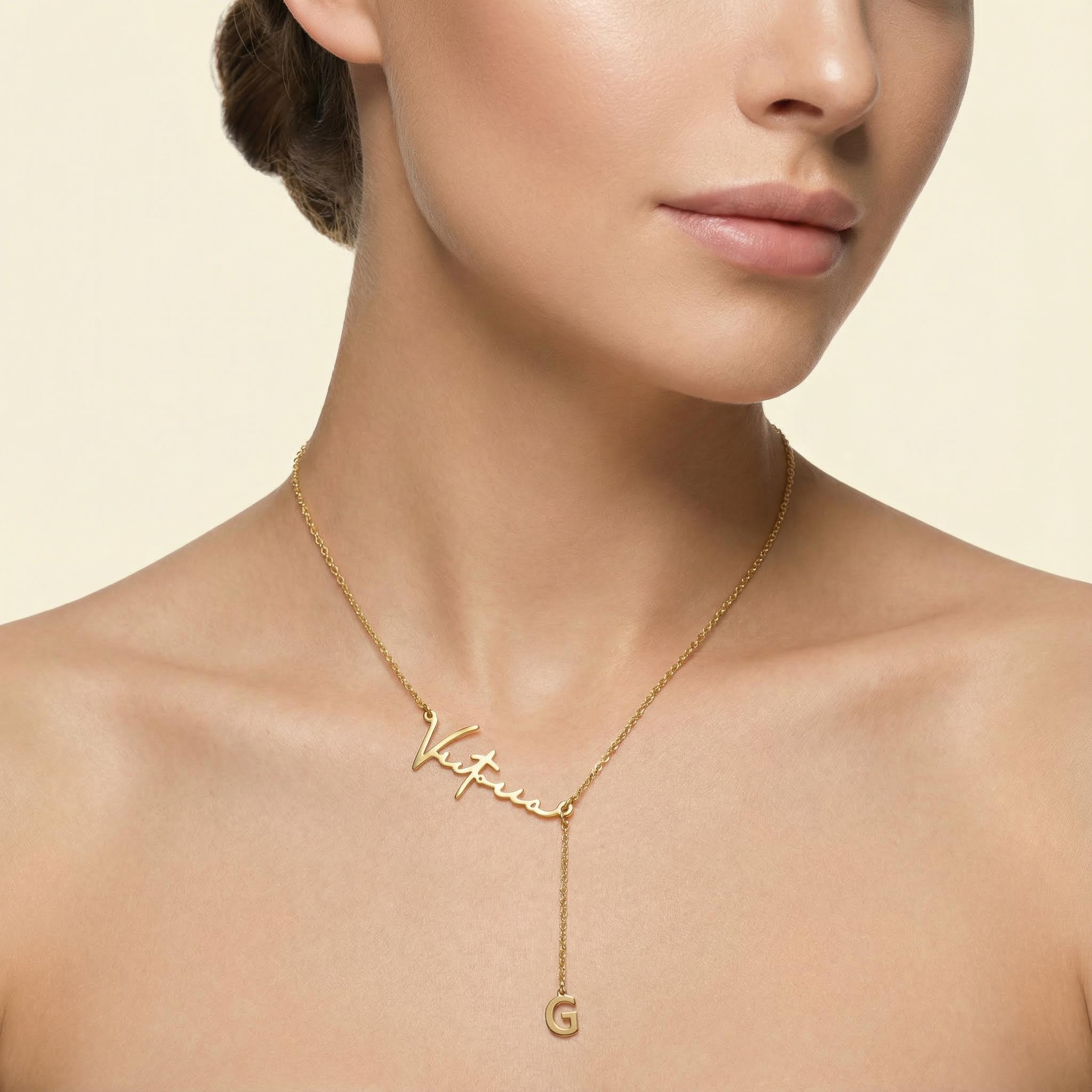 Initial Charm Name Necklace