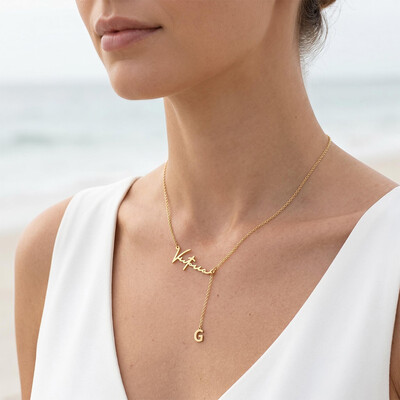 Initial Charm Name Necklace