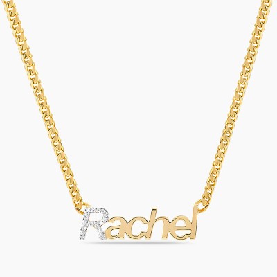 Iced Initial Name Cuban Chain Necklace