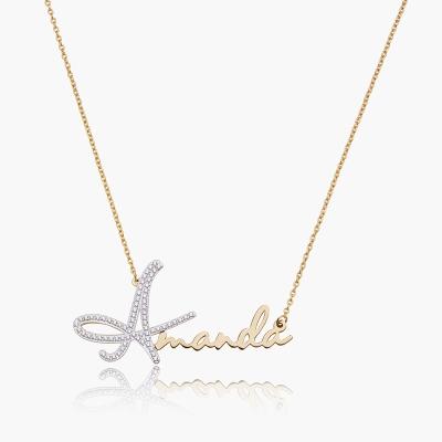 Iced Initial Name Necklace