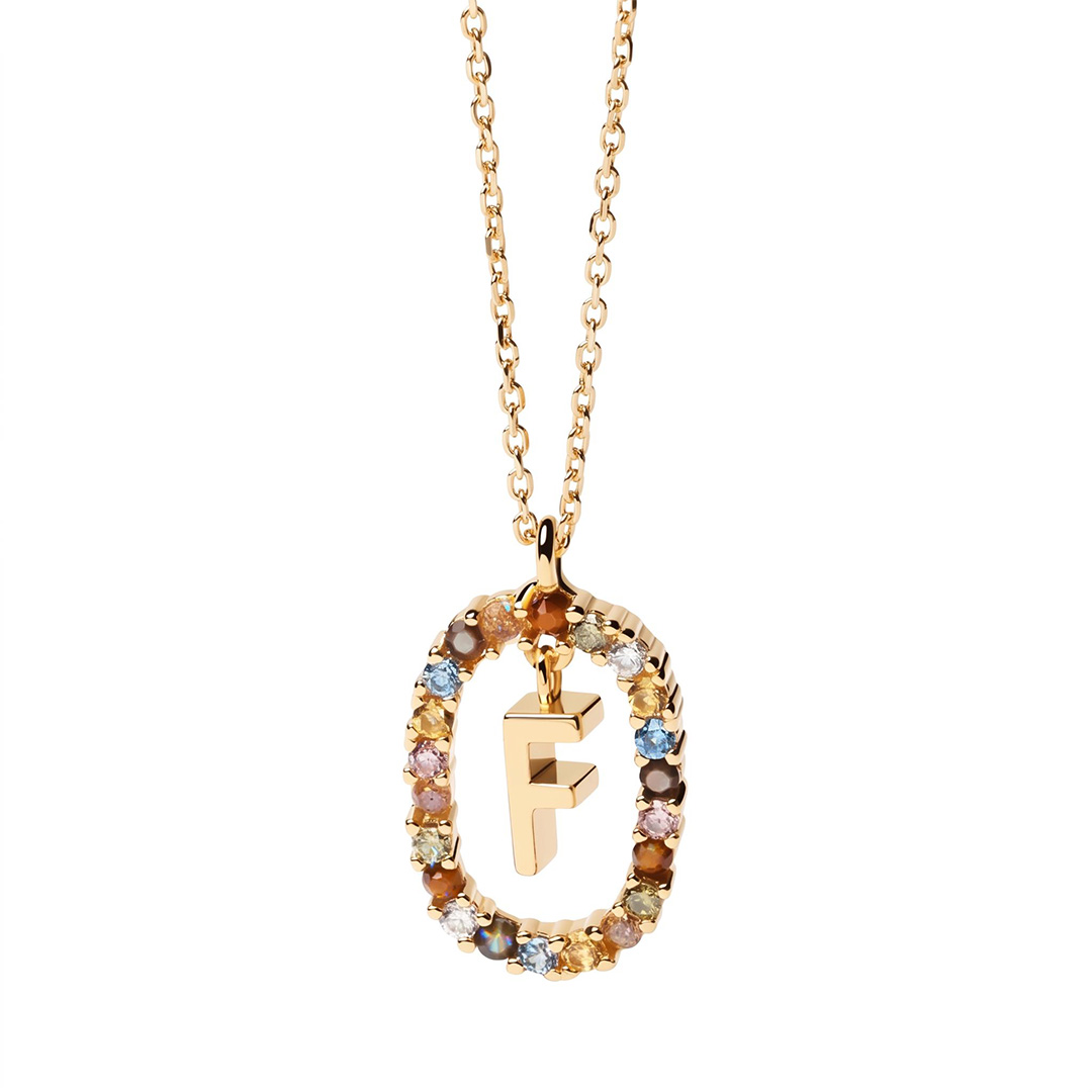 Initial Colored Diamond Necklace