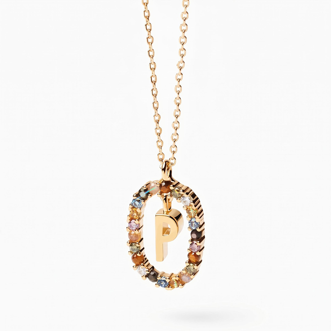 Initial Colored Diamond Necklace