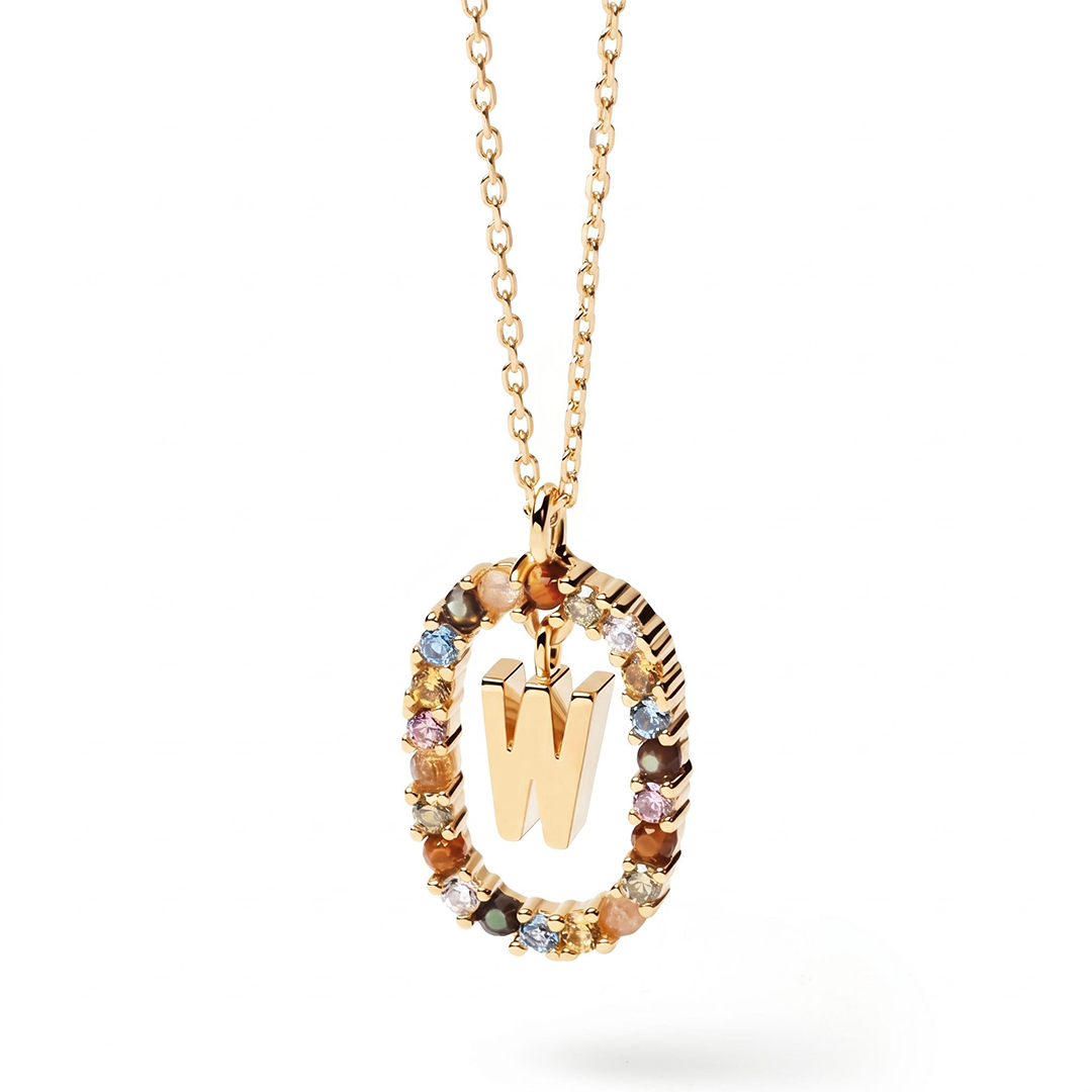 Initial Colored Diamond Necklace