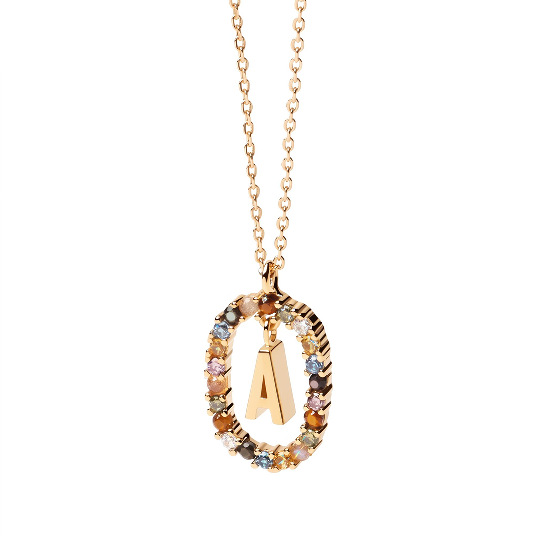 Initial Colored Diamond Necklace
