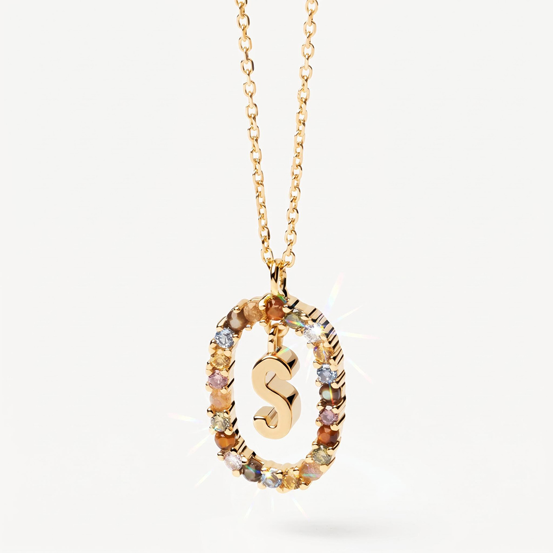 Initial Colored Diamond Necklace