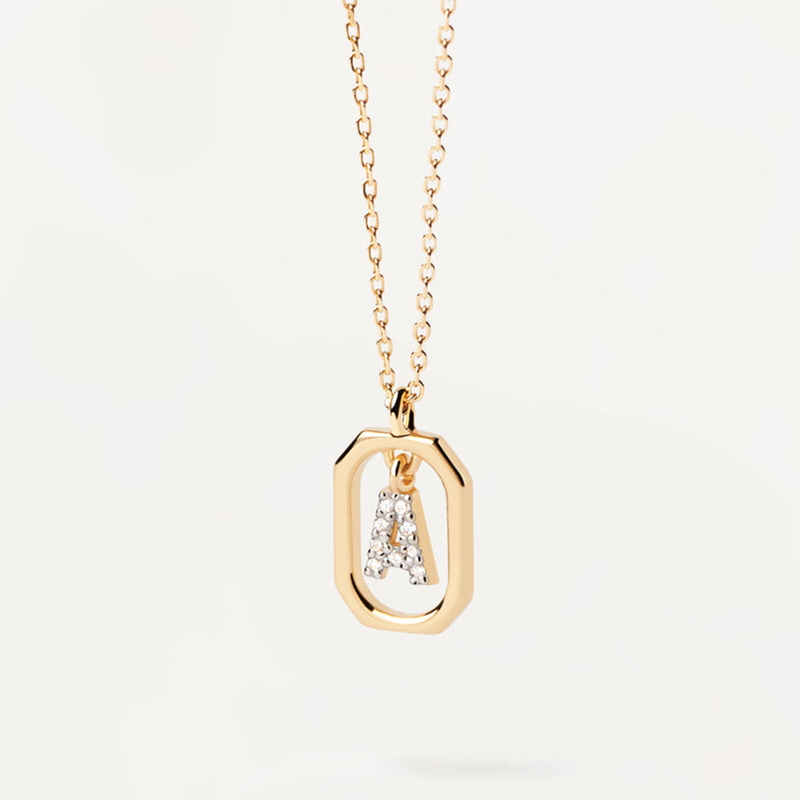 Diamond Initial Octagonal Necklace