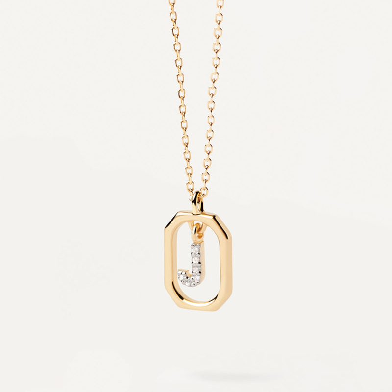 Diamond Initial Octagonal Necklace