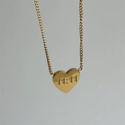 11:11 Gold Heart Necklace