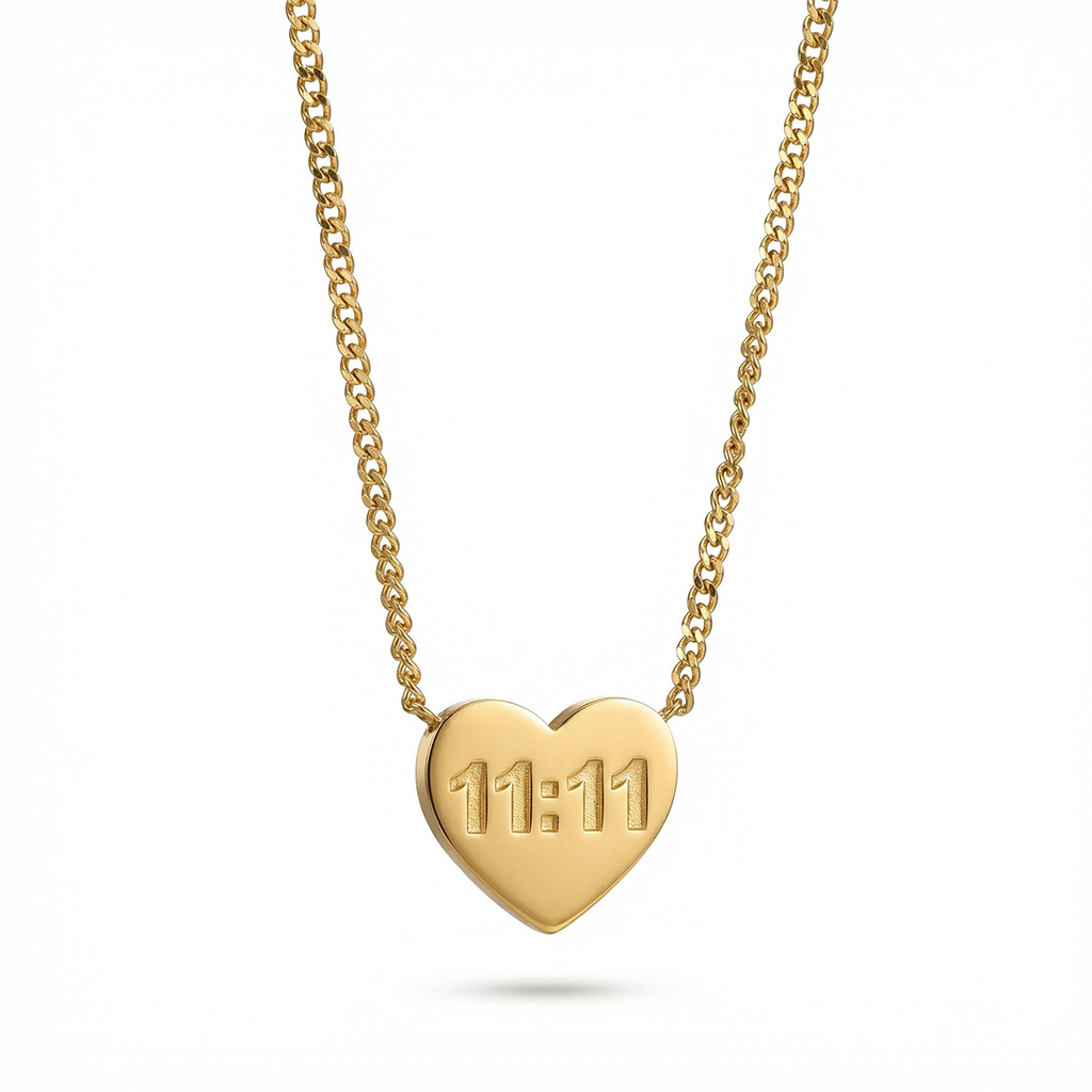 11:11 Gold Heart Necklace