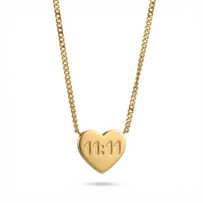 11:11 Gold Heart Necklace