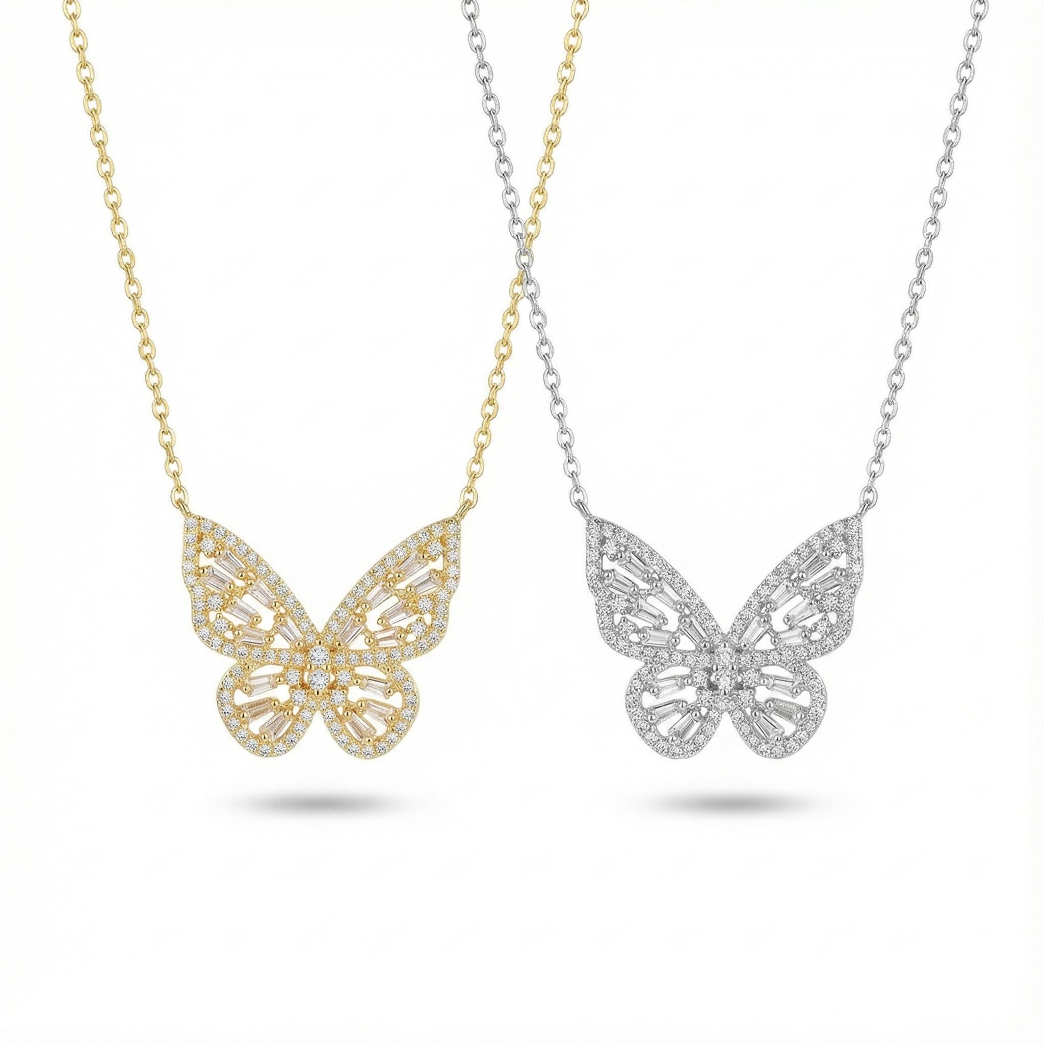 Diamond Hollow Butterfly Necklace Diamond Hollow Butterfly Necklace