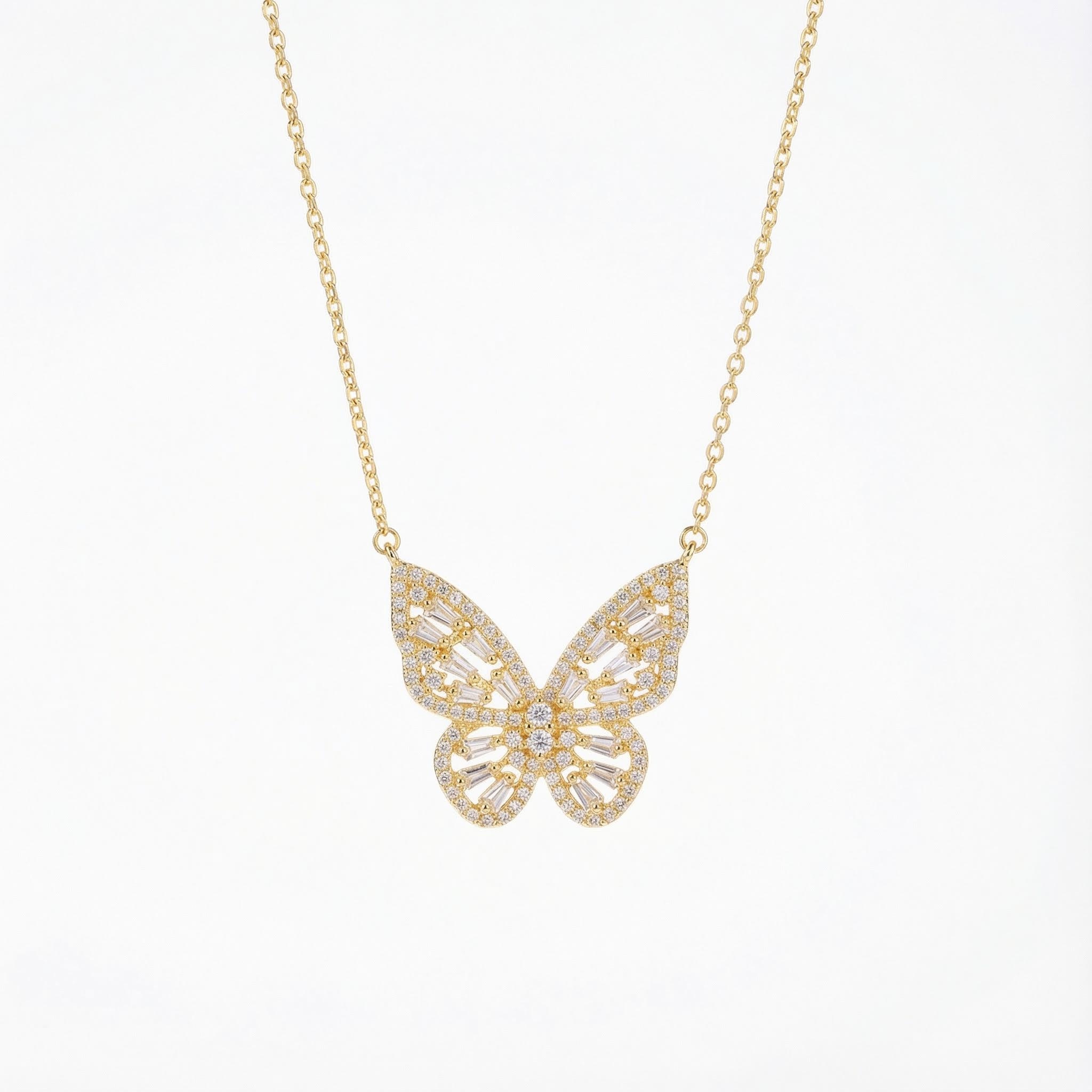 Diamond Hollow Butterfly Necklace Diamond Hollow Butterfly Necklace