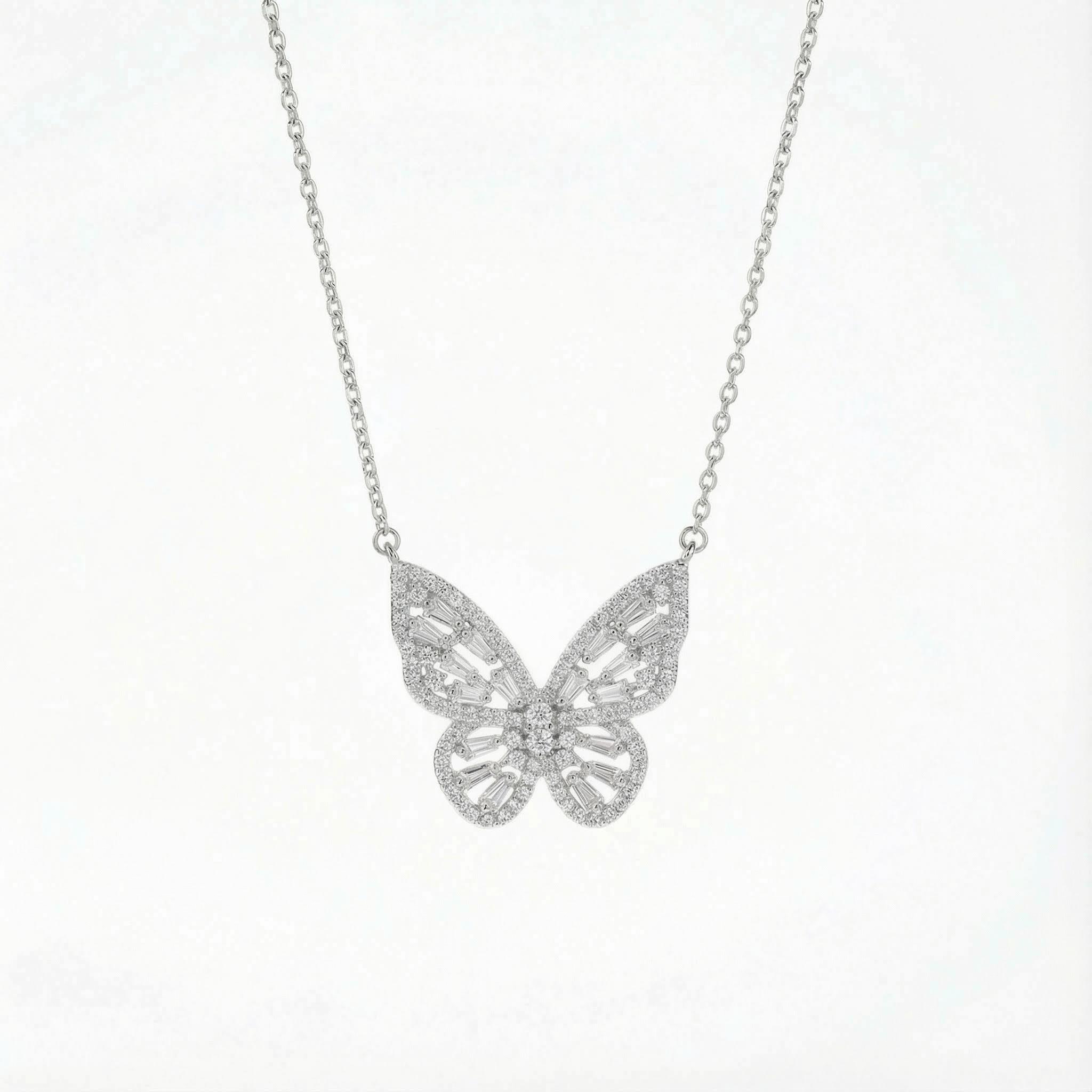Diamond Hollow Butterfly Necklace Diamond Hollow Butterfly Necklace