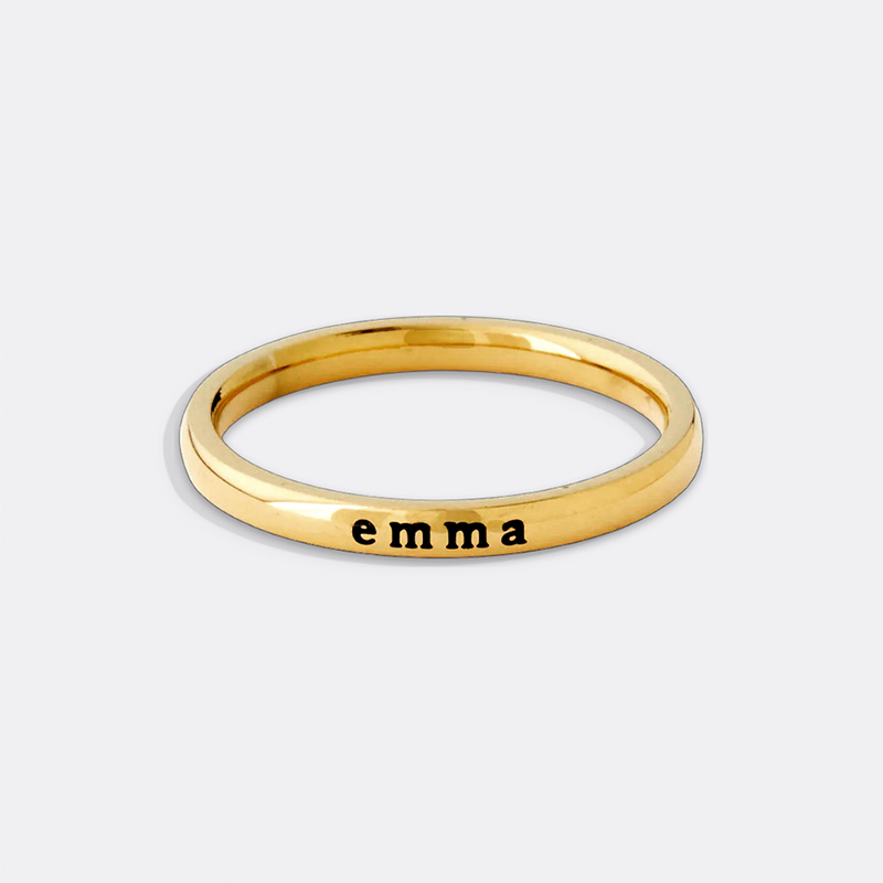 2.5mm Tiny Stackable Name Ring