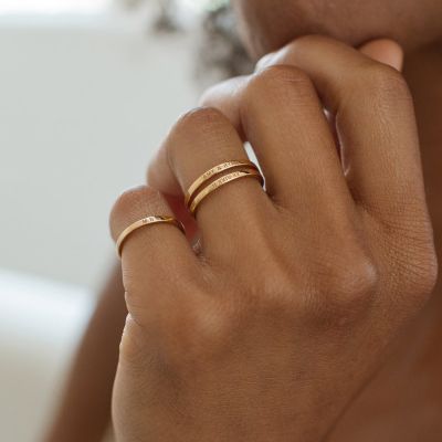 1.8mm Customized Stacking Name Pinky Ring