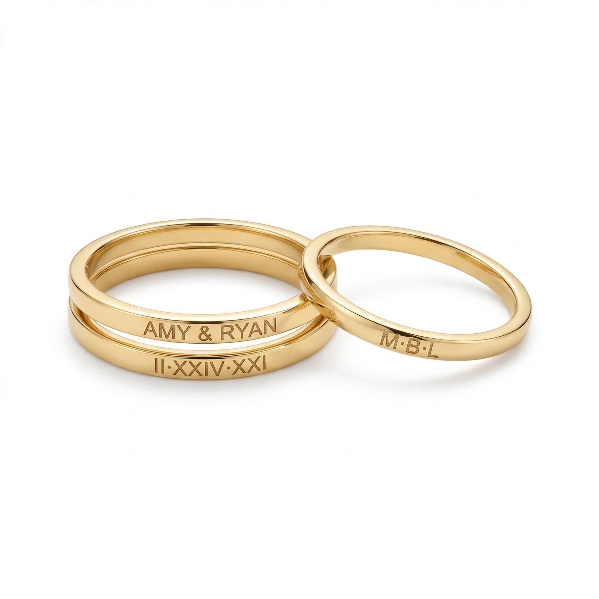 1.8mm Customized Stacking Name Pinky Ring