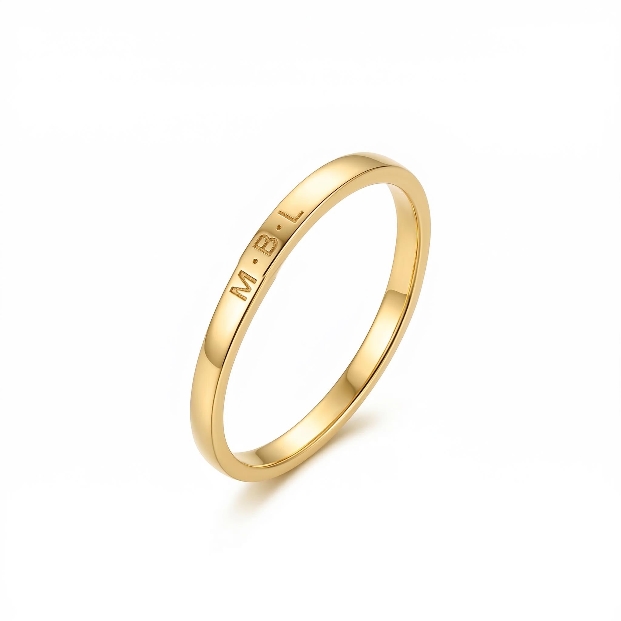 1.8mm Customized Stacking Name Pinky Ring