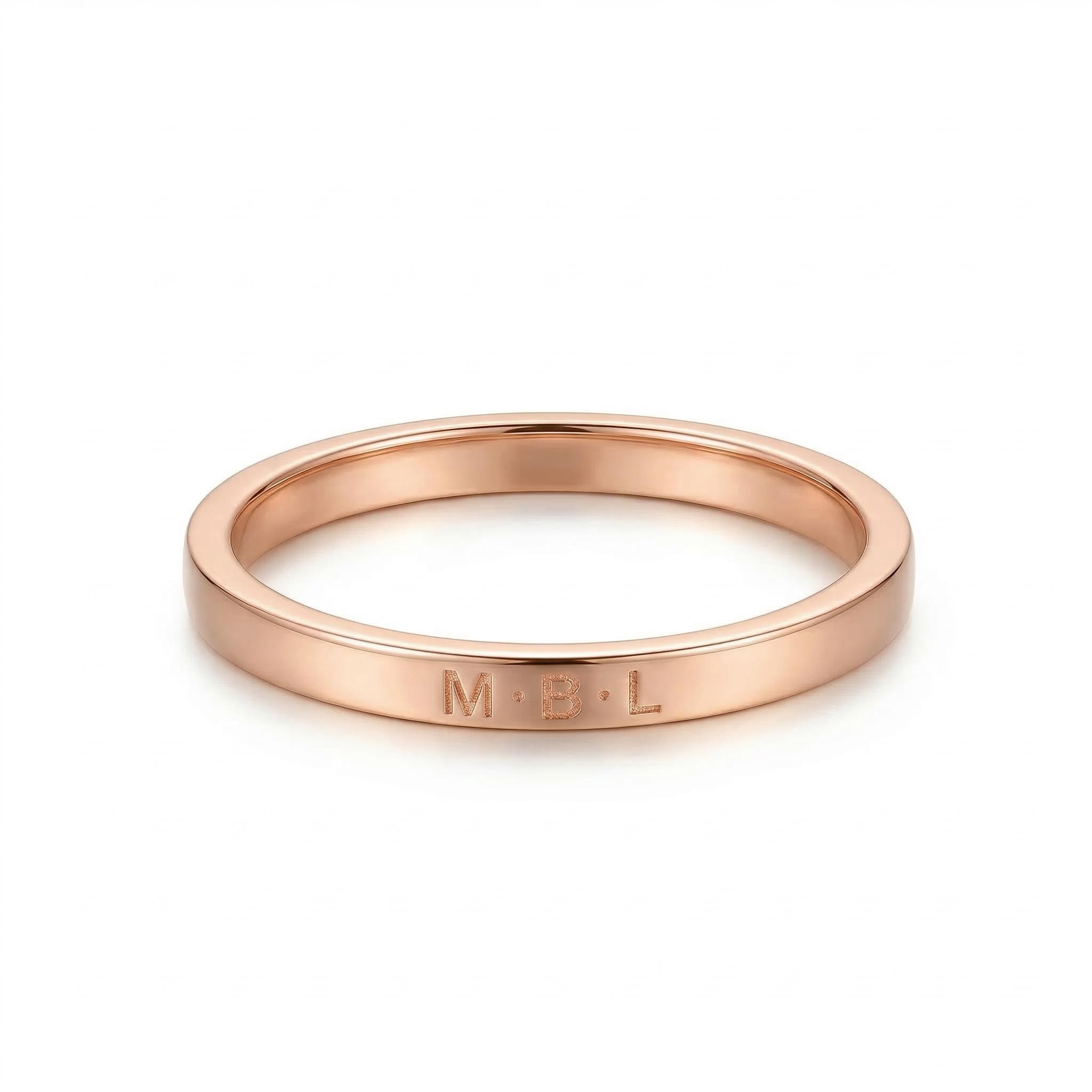 1.8mm Customized Stacking Name Pinky Ring