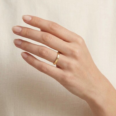 1.8mm Customized Stacking Name Pinky Ring