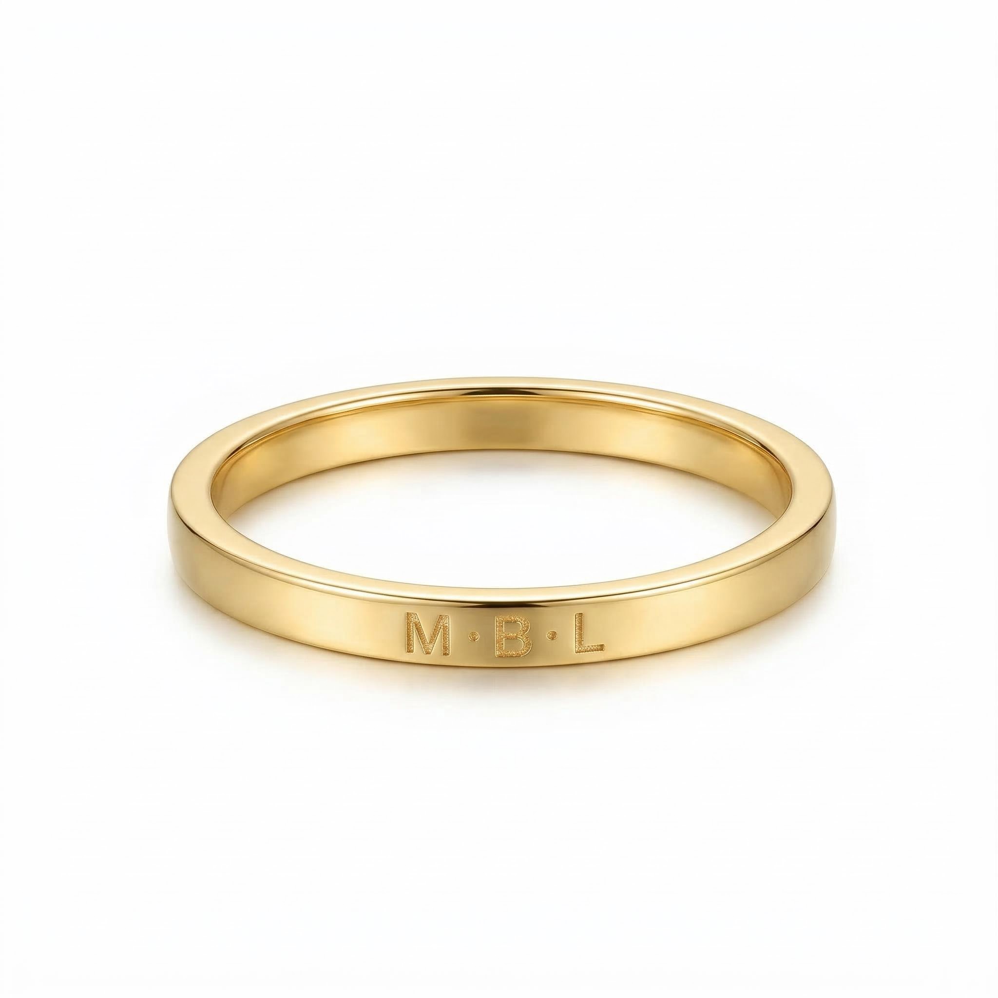 1.8mm Customized Stacking Name Pinky Ring