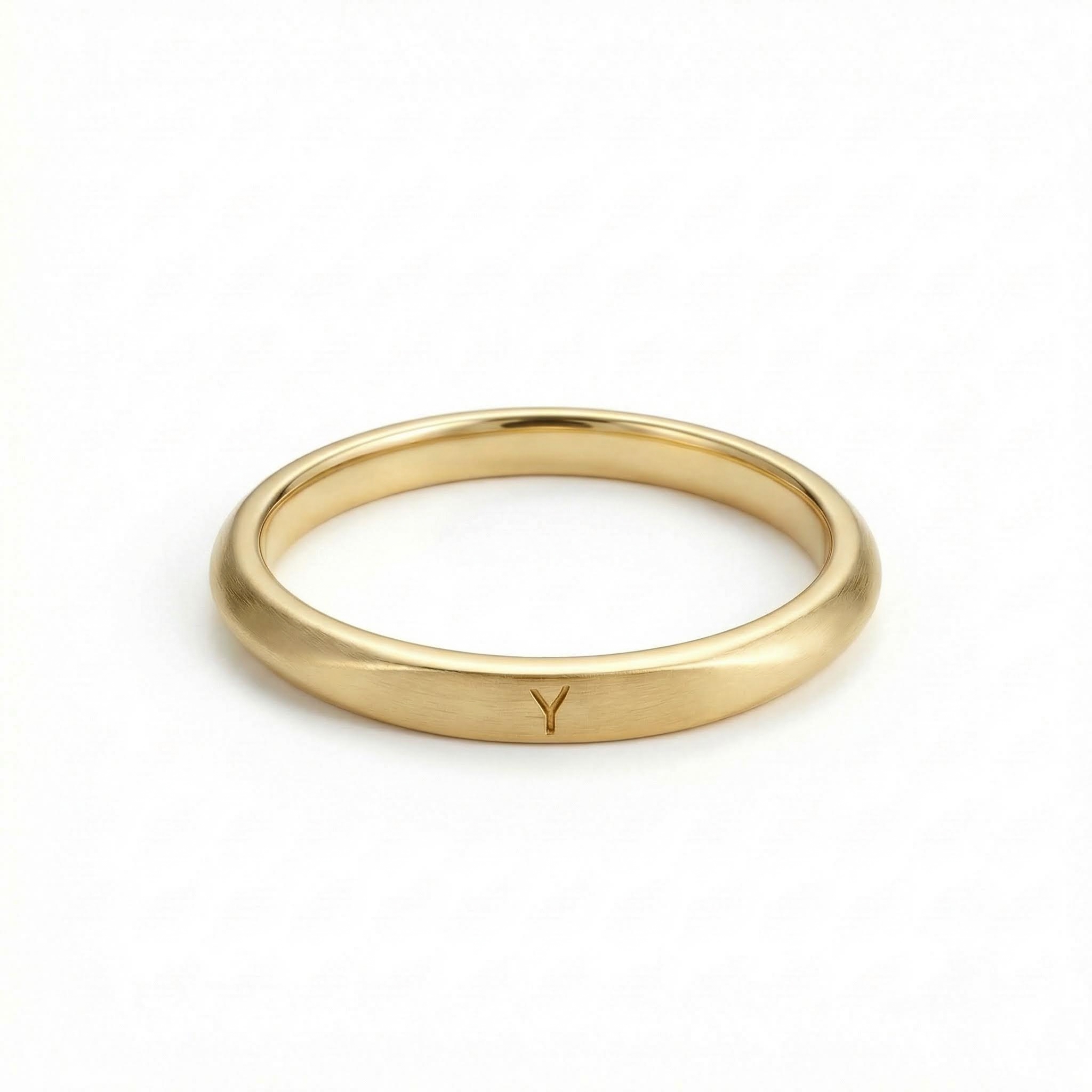 Engraved Letters Frosted Stacked/Couple Ring - 1pcs