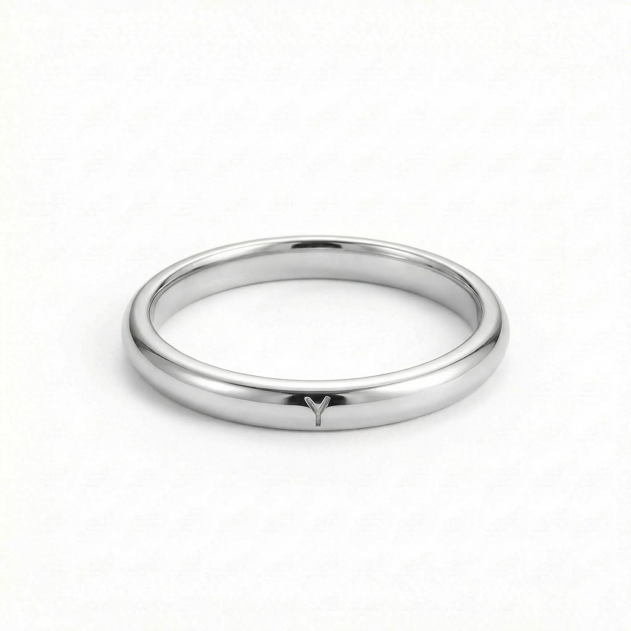 Engraved Letters Frosted Stacked/Couple Ring - 1pcs