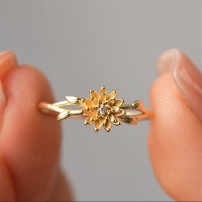 Personalized Birth Flower Ring