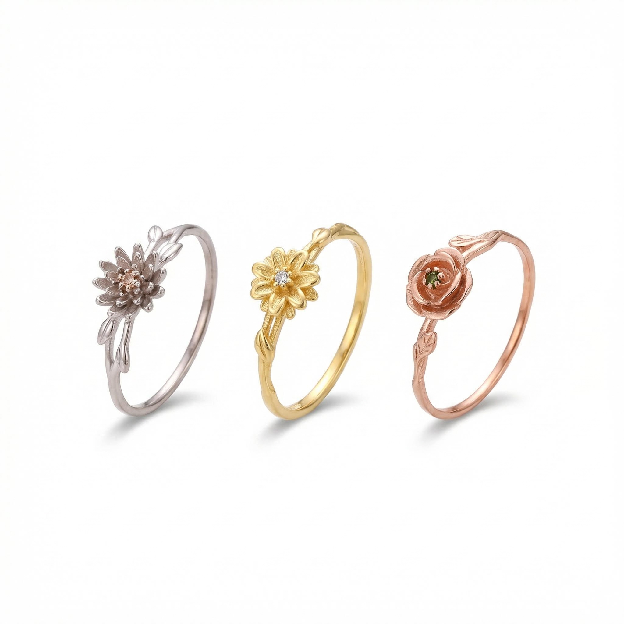 Personalized Birth Flower Ring