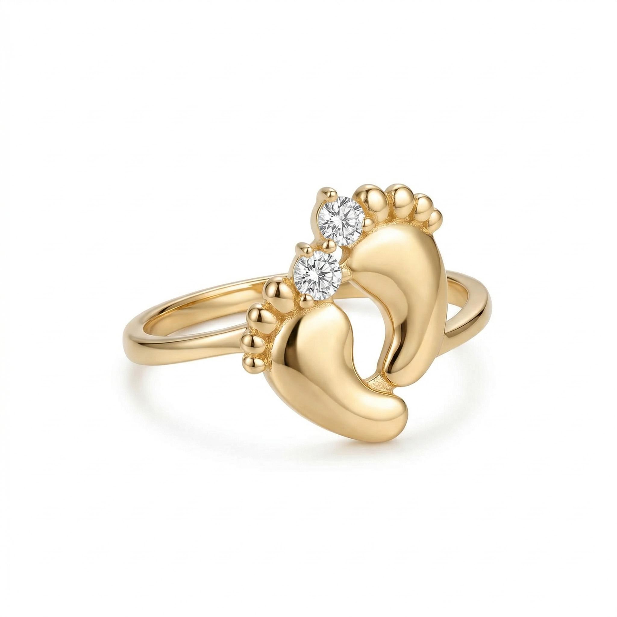 Baby Feet Birthstone Name Ring Baby Feet Birthstone Name Ring