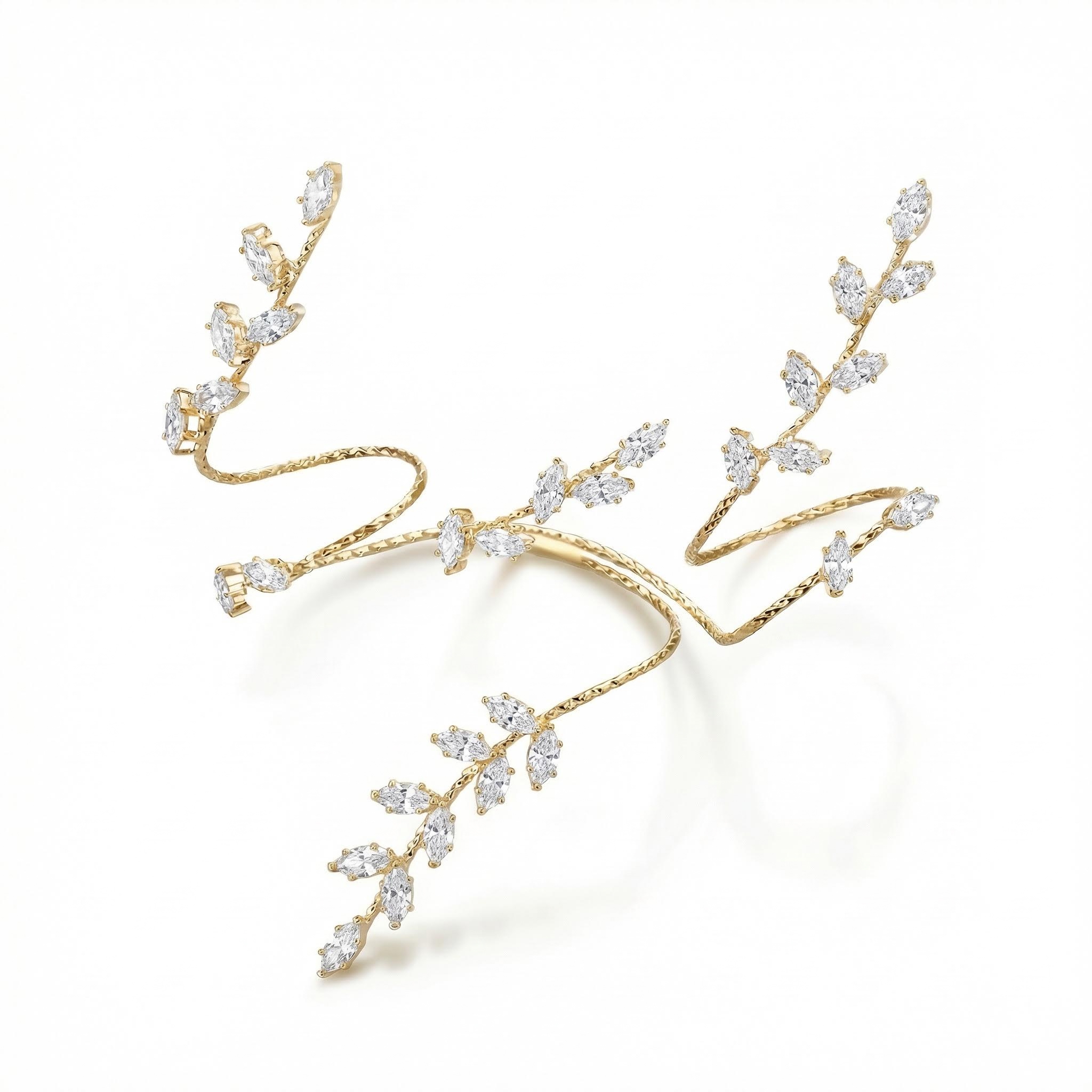Diamond Leaf Wrapped Open Ring Diamond Leaf Wrapped Open Ring